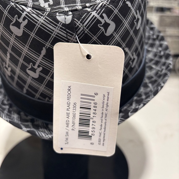 Fender Guitars Fedora Hat Unisex Size S/M Axe Plaid Strat Stratocaster New - Picture 3 of 8